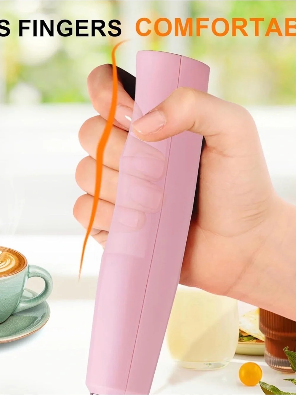Rechargeable Milk Frother Pink | 3-Speed | USB-C | Stand Included 🌸